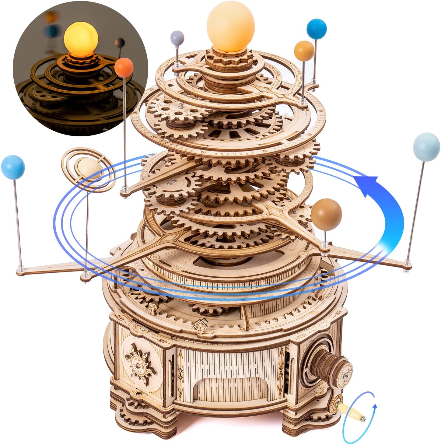Mainan Puzzle 3D Kayu ROKR – M - Solar System Orrery ulasan dan harga